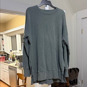 aerie olive green oversized sweatshirt